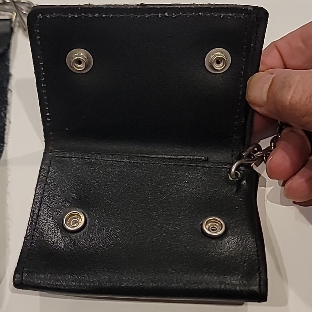 Harley Davidson Mens Motorcycle Snap Wallet With Chain Belt Loop Hook Black - Picture 4 of 8